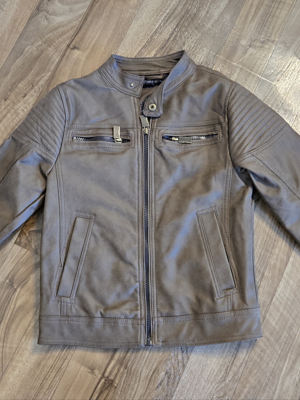 Urban Outfitters Men's Gray Quilted Sleeve Bomber Jacket